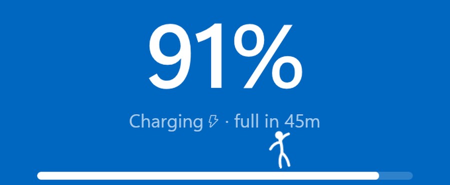 The charged part of the Watt's Left battery bar, with nothing on it whatsoever